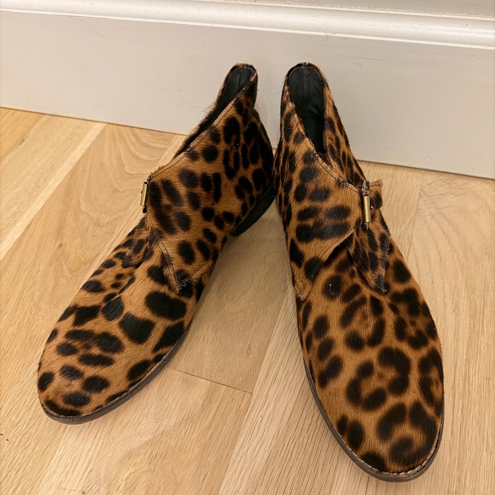 Johnston & Murphy Leopard Print Leather Ankle Boots size 8.5 Women’s - Picture 9 of 10